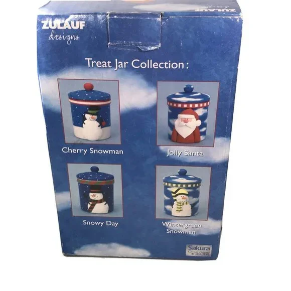 Sakura Oneida Earthenware Zulauf Design Jolly Santa Christmas Cookie Treat Jar - Picture 9 of 12